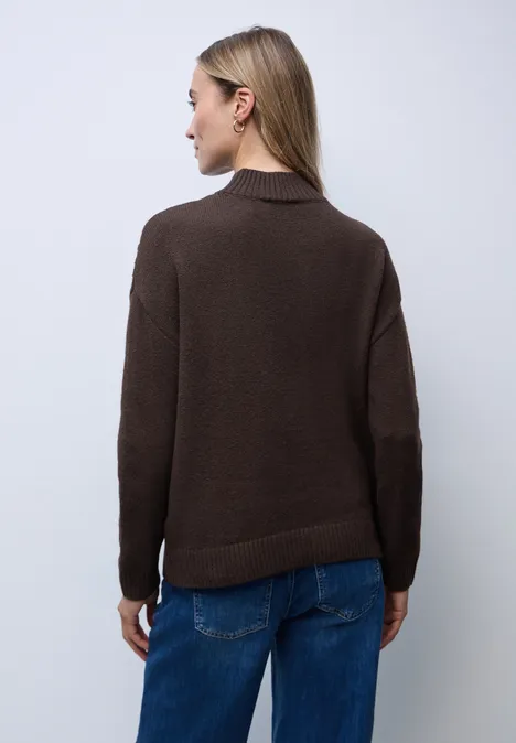 Pullover mit Strickmuster deep roast brown Pullover mit Strickmuster deep roast brown