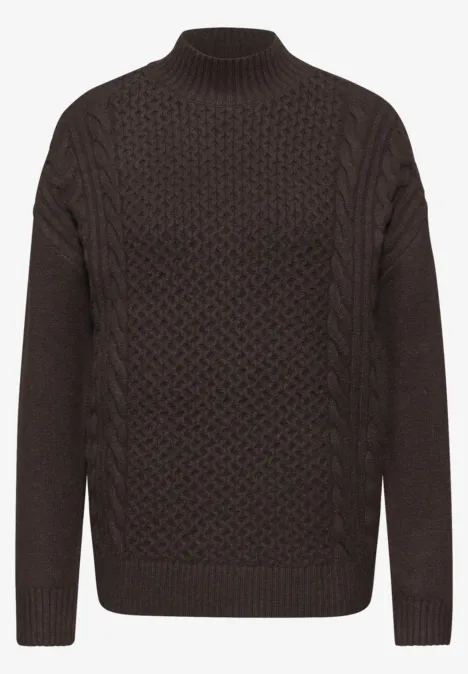 Pullover mit Strickmuster deep roast brown Pullover mit Strickmuster deep roast brown