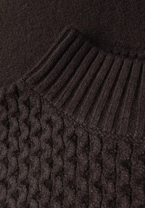 Pullover mit Strickmuster deep roast brown Pullover mit Strickmuster deep roast brown