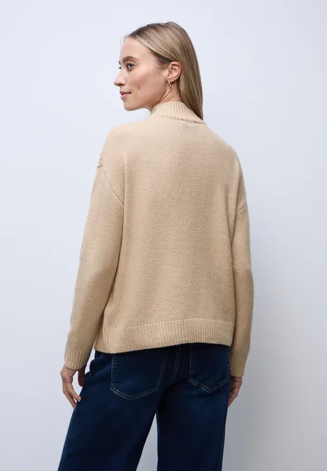 Pullover mit Strickmuster sanded beige Pullover mit Strickmuster sanded beige