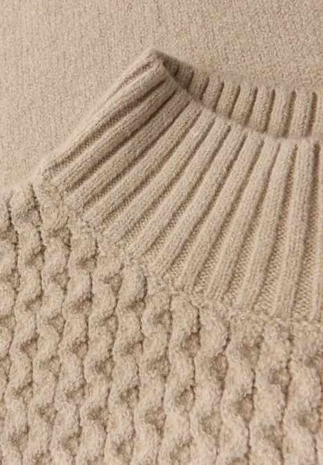 Pullover mit Strickmuster sanded beige Pullover mit Strickmuster sanded beige