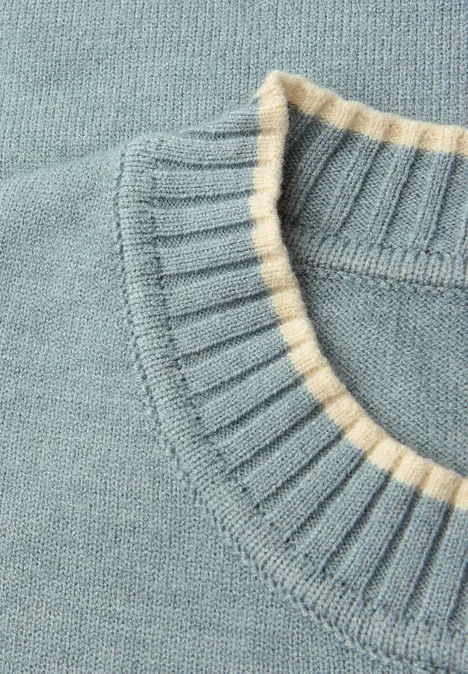 Pullover mit Kontrastdetails nile blue mel.