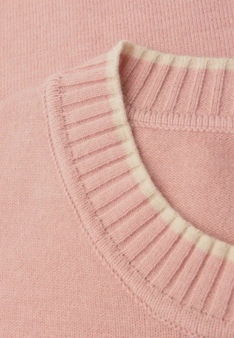 Pullover mit Kontrastdetails faded rose mel.