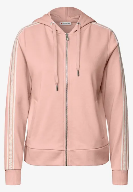 Kapuzenjacke mit Dekotape faded rose