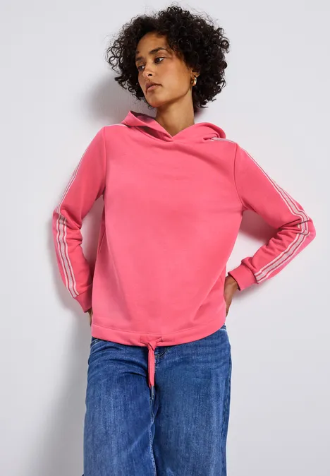 Hoodie mit Gallonstreifen almond coral