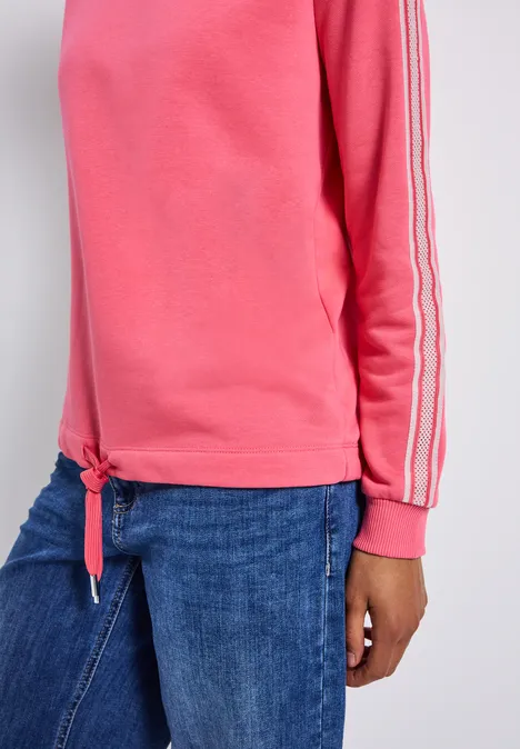 Hoodie mit Galonstreifen almond coral