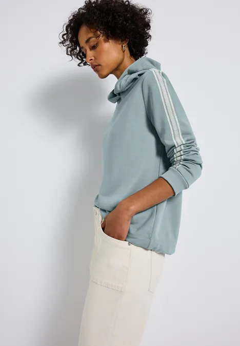 Hoodie met gallon strepen arona blue