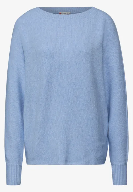 Cosy Dolman-trui frosted blue mel. Cosy Dolman-trui frosted blue mel.