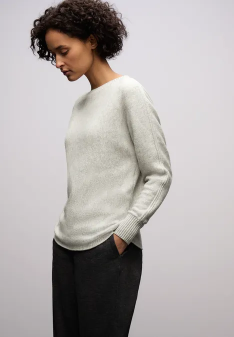 Cosy Dolman-trui pelican grey mel. Cosy Dolman-trui pelican grey mel.