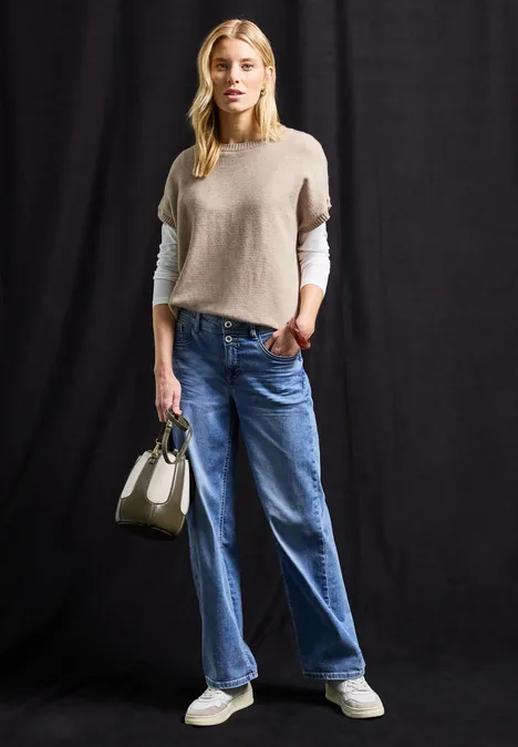 Ärmelloser Cozy Sweater morning beige mel.