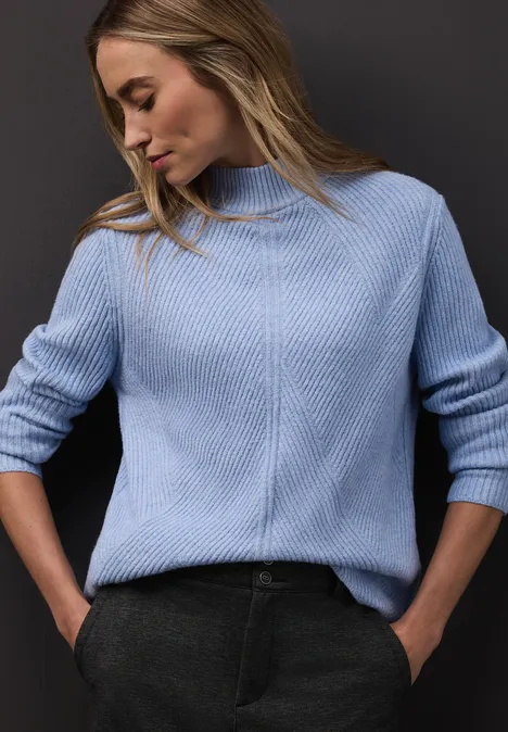 Softer Strukturpullover frosted blue mel.
