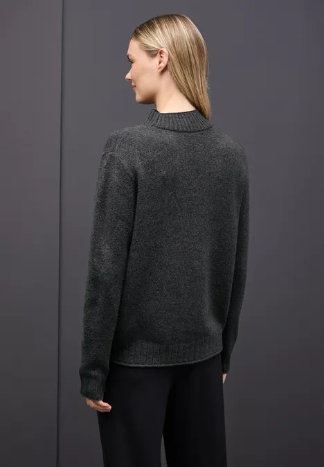 Basic Turtleneck Pullover gravel grey mel.