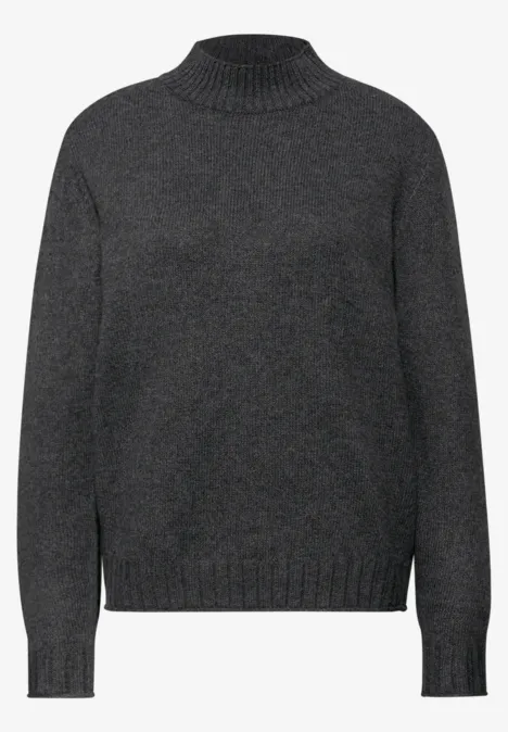Basic Turtleneck Pullover gravel grey mel.