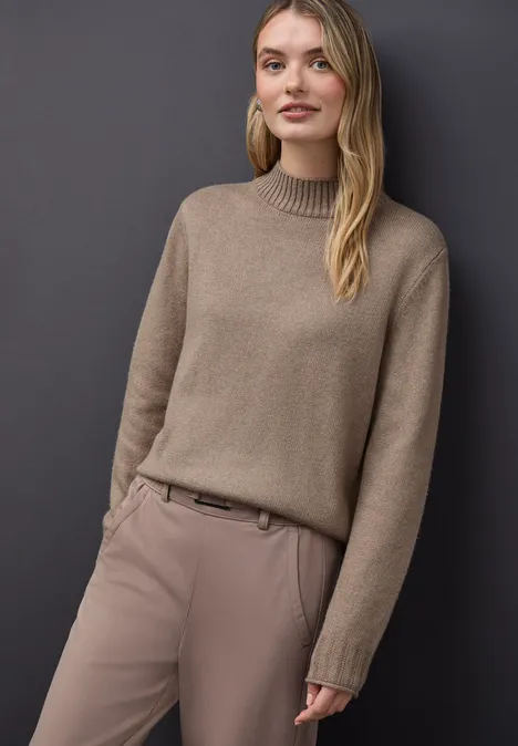 Basic Turtleneck Pullover mocha glow mel.