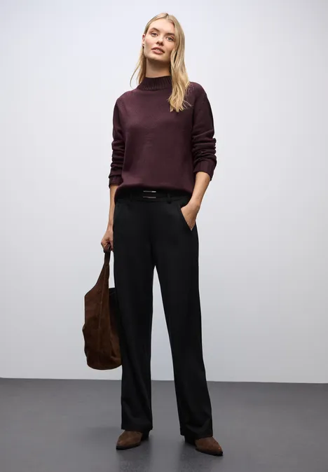 Basic Turtleneck Pullover Jazz Berry