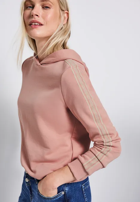 Hoodie mit Gallonstreifen faded rose