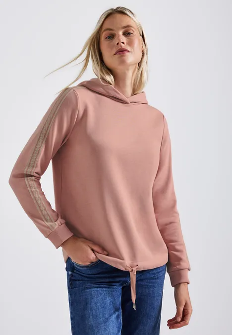 Hoodie mit Gallonstreifen faded rose