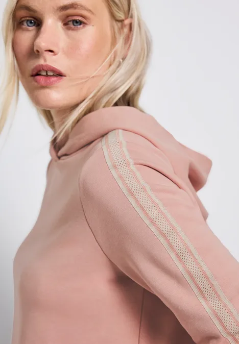 Hoodie mit Gallonstreifen faded rose