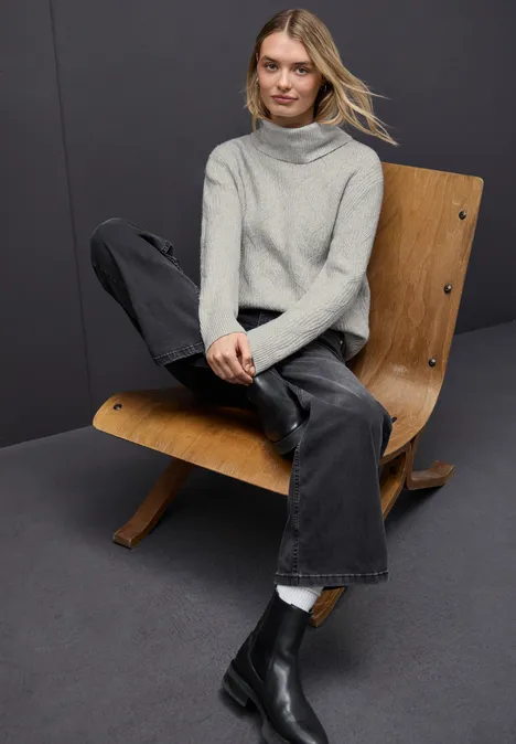 Kuscheliger Strukturpullover pelican grey mel.