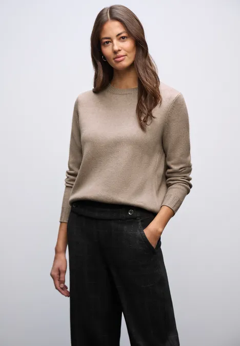 Rundhals Pullover mocha glow mel. Rundhals Pullover mocha glow mel.