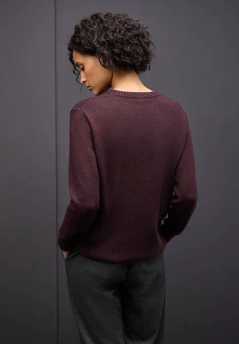 Trui met ronde hals Jazz Berry