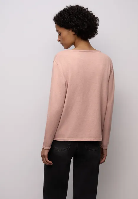 Pullover mit gerolltem Saum faded rose mel.