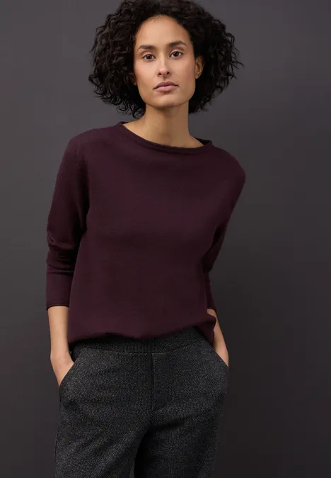 Pullover mit gerolltem Saum Jazz Berry