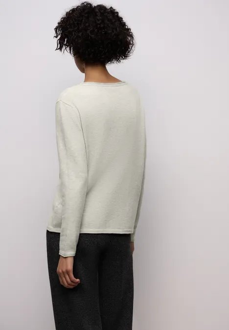 Pullover mit gerolltem Saum pelican grey mel.
