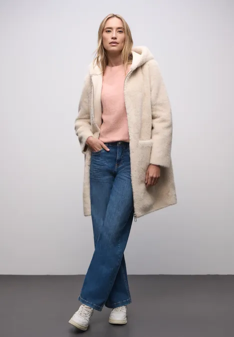 Trui met lange mouwen faded rose mel.