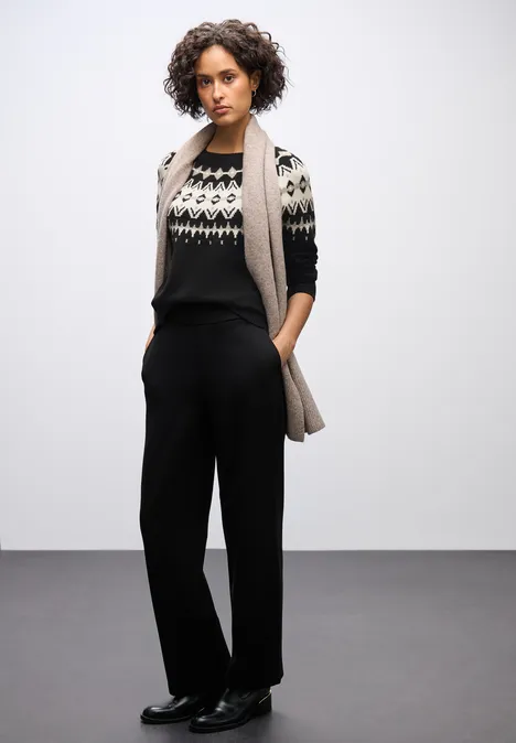 Pullover im Norweger-Look Black