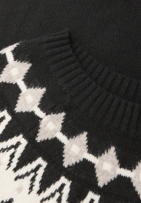 Pullover im Norweger-Look Black
