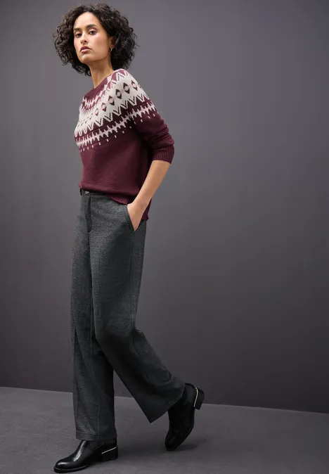 Pullover im Norweger-Look wildberry red