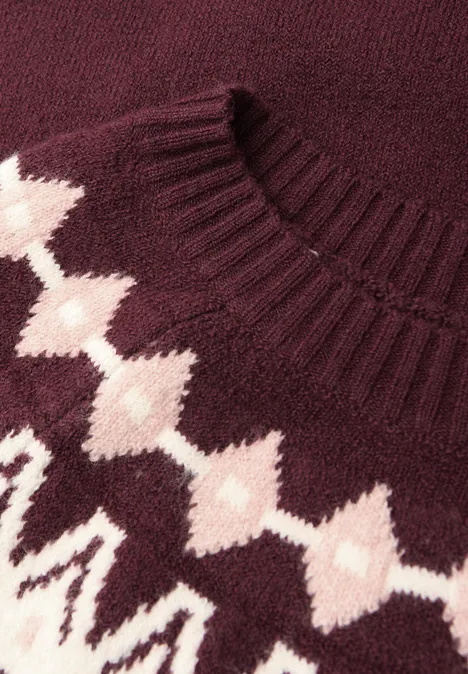 Pullover im Norweger-Look wildberry red