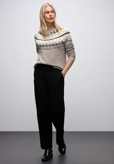 Pullover im Norweger-Look sandstone mocha mel.