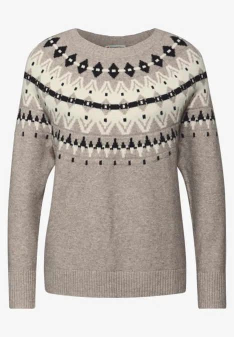 Pullover im Norweger-Look sandstone mocha mel.