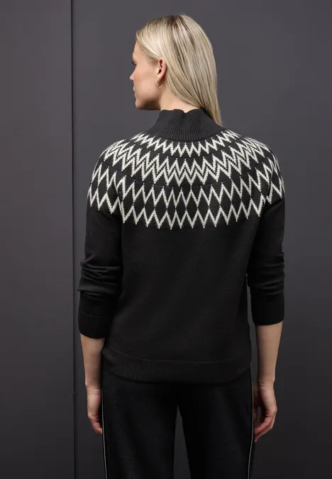 Pullover im Norweger-Look Black