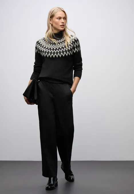 Pullover im Norweger-Look Black