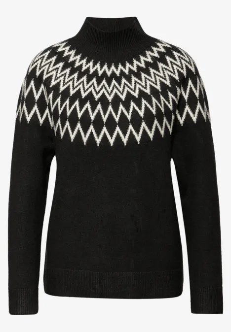 Pullover im Norweger-Look Black