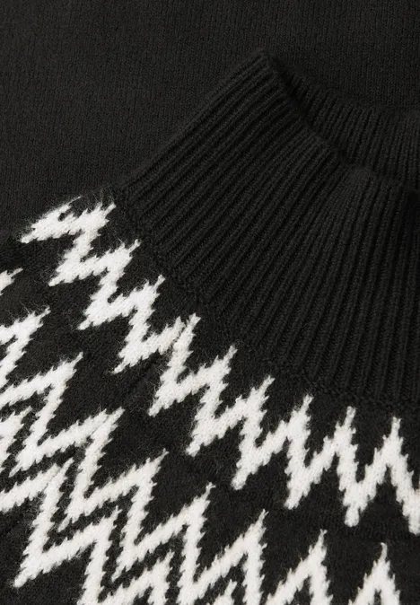 Pullover im Norweger-Look Black