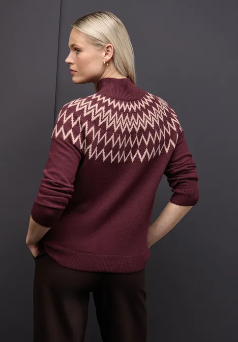 Pullover im Norweger-Look wildberry red
