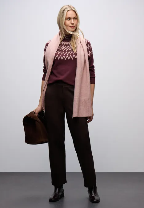 Pullover im Norweger-Look wildberry red
