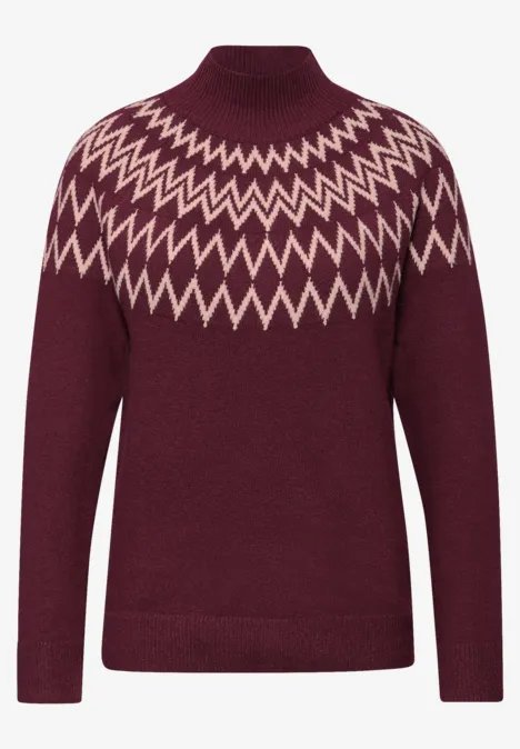Pullover im Norweger-Look wildberry red