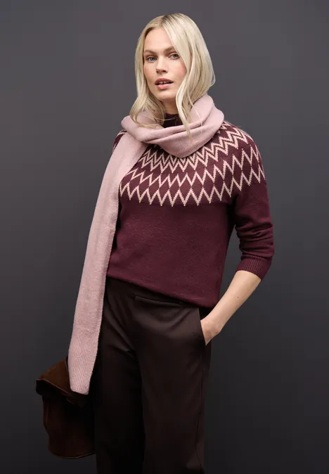 Pullover im Norweger-Look wildberry red