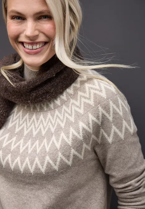 Pullover im Norweger-Look sandstone mocha mel.