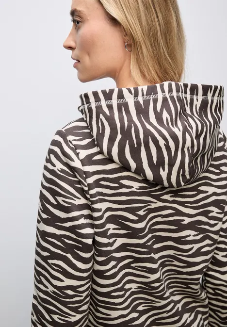 Gemusterter Hoodie deep roast brown