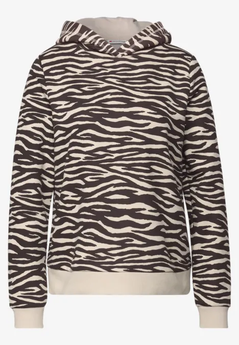Gemusterter Hoodie deep roast brown