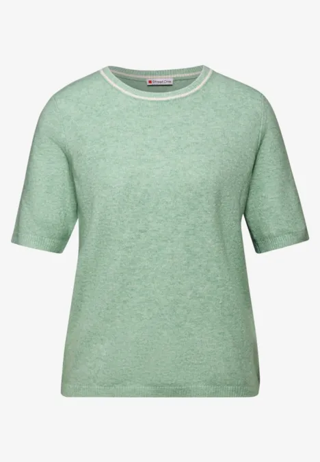 Kurzarm Pullover serene green mel.