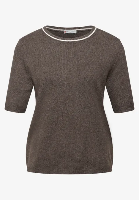 Kurzarm Pullover dark nomad brown mel.