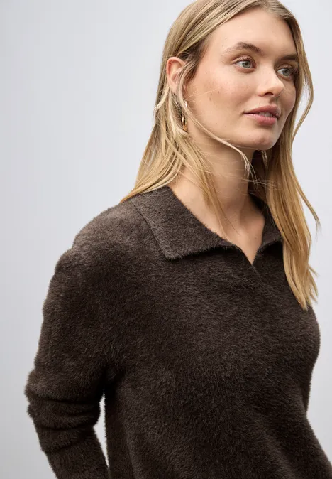 Federgarn Pullover deep roast brown