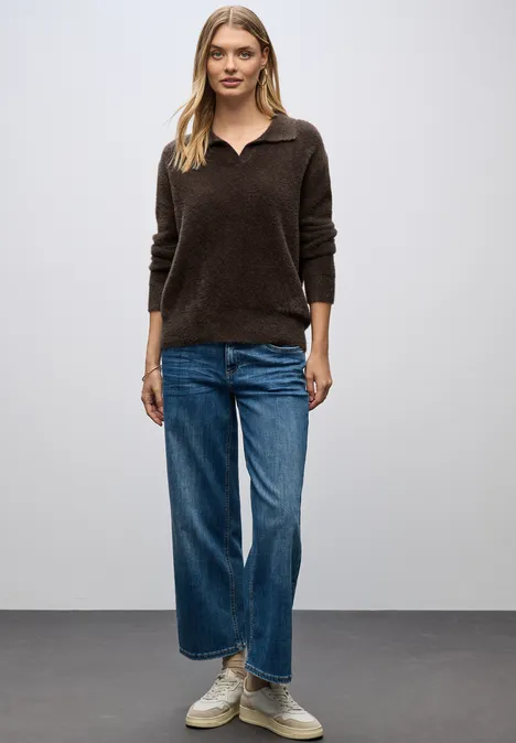 Federgarn Pullover deep roast brown